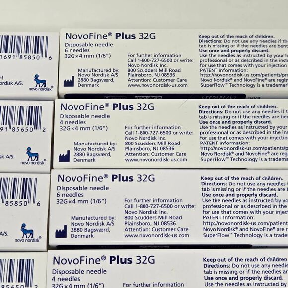 60 NOVOFINE PLUS 32G 4MM UNIVERSAL FIT 1/6” EXP 2028 10 PACKS OF 6 NEW SEALED - Picture 2 of 4
